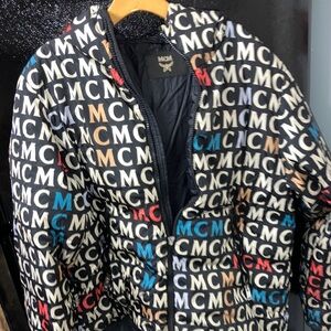 MCM Black Multicolor Logo Puffer Jacket